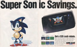 Sonic Game Gear Rebate 2-page spread