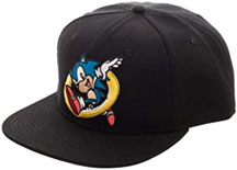 Embroidered Ring Jump Black Sonic Cap