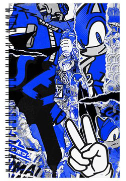 Graffiti Blue Sonic Note Book Spiral