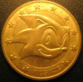 Arcade Sonic Face Stars Coin