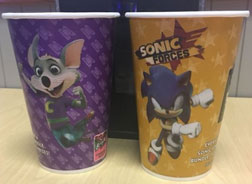 Chuck E Cheese Sonic Forces Contest Cups