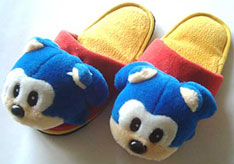 Segaworld Fuzzy Face Sonic Slippers