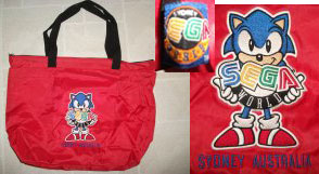 Red Nylon Sonic Embroider Tote