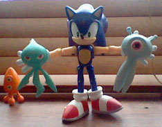 Sonic holds wisp figures