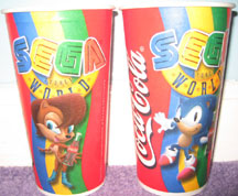 SegaWorld Sydney Sonic Sally Coca Cola Cups
