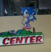 Air-brushed Sonic graphic food stand