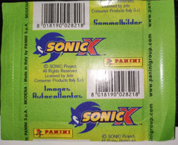 Sonic X Panini Sticker Package