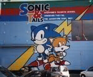 Sonic & Tails mural wall of mystery