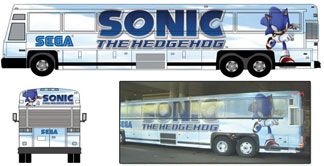 Sonic 06 Bus Wrap Advertisement