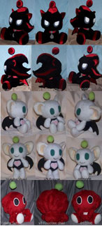 Shadow Rouge Knuckles Fan Chao Plush