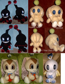 Dark, Tikal, Cream & Hero Fan Chao Plush