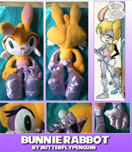 16 inch Bunnie Rabbot Fan Plush