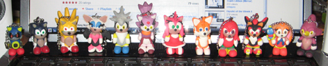 Multi character fan made keychain row