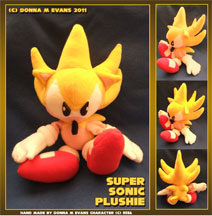 Super Sonic classic style fan plush