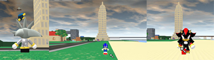 Roblox models Silver, Sonic, Shadow