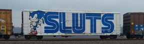 Sluts Train Car Graffiti Badness