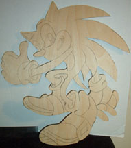 Un-Painted Wooden Cut out Sonic plaque