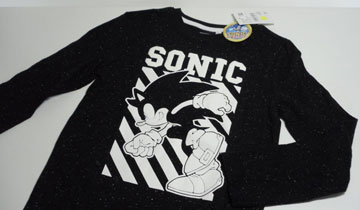 Stripes Long Sleeve Black White Sonic Shirt