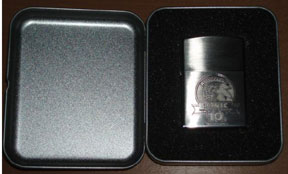 Sonic Etched Brushed Steel Zippo Lighter