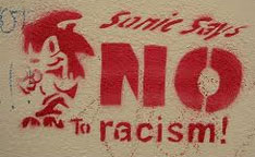 Sonic says No to racism spray sign