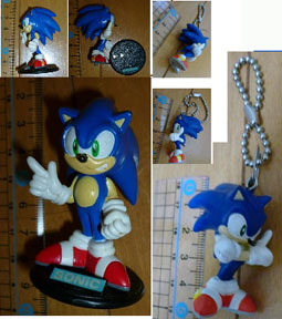 Sonic The Hedgehog Pinched Rubber Strap Phone Charm Keychain Sega Japan Import