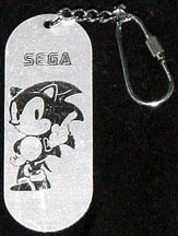 Oval Metal Tag Sonic Flat Keychain