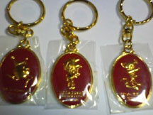 Red Enamel Oval Sonic Keychains