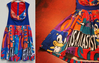 Fabric Dress Bright Colors With Sonic