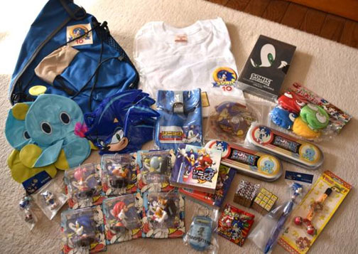 Big variety of random Sonic products Japan