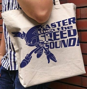 Faster than Sound Slogan Canvas Bag