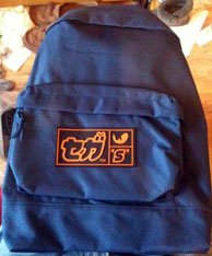Blue canvas Sonic eyes bag backpack