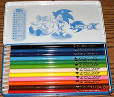 Sonic X Colored Pencil Tin Open Graphic Top