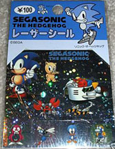 Sonic stickers with game on back