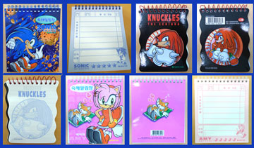 Korean Spiral Notepads Sonic Knuckles Amy