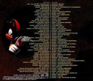 Shadow the Hedgehog Original Soundtrack Back