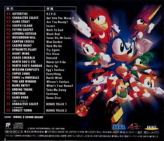 Sonic the Fighters CD Back Cover