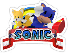 Paper Sonic Parody Sticker or Tee