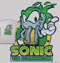Sonic the Screwdriver Dr Who Parody Tee