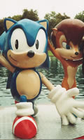 Sally & Sonic outdoor statues