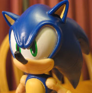 Close up face shot Jazwares Sonic