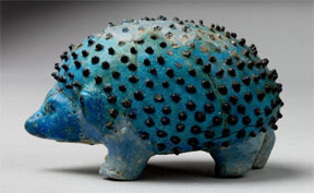 Ancient Egyptian Blue Hedgehog Ceramic Item