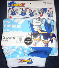 Mint on card 2 pair Sonic Trunks