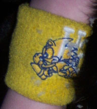 Yellow Embroider Sonic Wrist Band