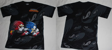 Sonic & Kuckles All Over Print Black Shirt