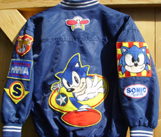 Sonic windbreaker jacket back patches