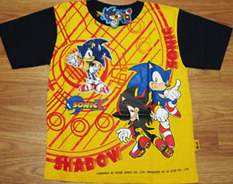 Yellow/Black Sonic Shadow Wheel Shirt