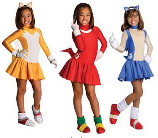 Little Girls Sonic Tails Knuckles Dresses
