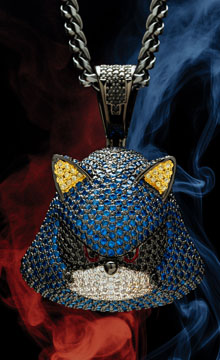 King Ice Metal Sonic Face Pendant