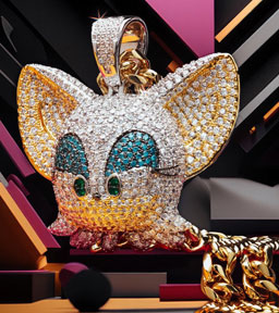 King Ice Rouge the Bat Pendant Face