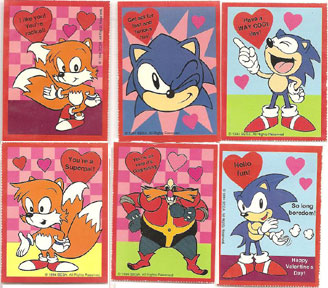 Sonic & Tails valentine small student cards